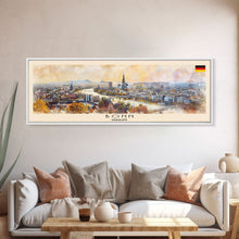 Load image into Gallery viewer, Bonn Germany Travel Print Wall Art, Panoramic City Art, Travel Art, Wall Decor, Vacation Gift, Framed Canvas Print Or Metal Art