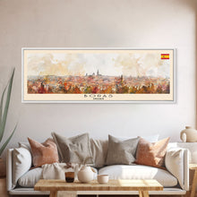 Load image into Gallery viewer, Bordeaux France Panoramic Travel Poster, Framed Canvas Print or Metal Wall Art, Travel Art, Home Decor, Panoramic Painting, Midcentury Art