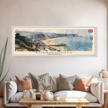 Load image into Gallery viewer, Bournemouth United Kingdom Wall Art, Panoramic Travel Poster, Panoramic Framed Canvas Print, City Wall Art, Wall Hanging Home Decor, Travel Art