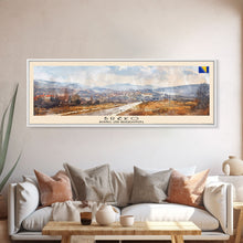 Load image into Gallery viewer, Brčko Bosnia Wall Art, Panoramic Travel Poster, Panoramic Framed Canvas Print, City Wall Art, Wall Hanging Home Decor, Travel Art