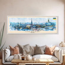 Cargar imagen en el visor de la galería, Cherkasy Ukraine Travel Art, City Art, Framed Canvas Print or Metal Wall Art, Europe Travel Poster, Panoramic Wall Art, Extra Wide Wall Art
