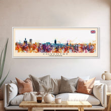 Load image into Gallery viewer, Coventry United Kingdom Wall Art, Panoramic Travel Poster, Panoramic Framed Canvas Print, City Wall Art, Wall Hanging Home Decor, Travel Art