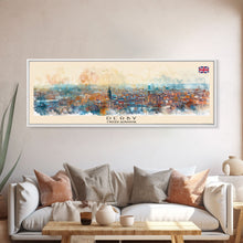 Load image into Gallery viewer, Derby United Kingdom Travel Print Wall Art, Panoramic City Art, Travel Art, Wall Decor, Vacation Gift, Framed Canvas Print Or Metal Art