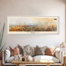 Load image into Gallery viewer, Dobrich Bulgaria Travel Art, City Art, Framed Canvas Print or Metal Wall Art, Europe Travel Poster, Panoramic Wall Art, Extra Wide Wall Art