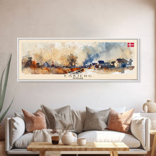 Load image into Gallery viewer, Esbjerg Denmark Travel Art, City Art, Framed Canvas Print or Metal Wall Art, Europe Travel Poster, Panoramic Wall Art, Extra Wide Wall Art