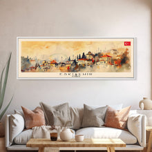 Load image into Gallery viewer, Eskisehir Turkey Panoramic Travel Poster, Framed Canvas Print or Metal Wall Art, Travel Art, Home Decor, Panoramic Painting, Midcentury Art