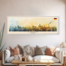 Load image into Gallery viewer, Essen Germany Travel Print Wall Art, Panoramic City Art, Travel Art, Wall Decor, Vacation Gift, Framed Canvas Print Or Metal Art