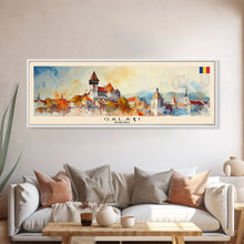 Cargar imagen en el visor de la galería, Galati Romania Travel Art, City Art, Framed Canvas Print or Metal Wall Art, Europe Travel Poster, Panoramic Wall Art, Extra Wide Wall Art