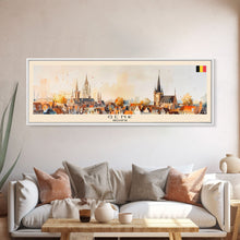 Load image into Gallery viewer, Genk Belgium Travel Print Wall Art, Panoramic City Art, Travel Art, Wall Decor, Vacation Gift, Framed Canvas Print Or Metal Art