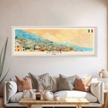 Carregar imagem no visualizador da galeria, Genoa Italy Travel Art, City Art, Framed Canvas Print or Metal Wall Art, Europe Travel Poster, Panoramic Wall Art, Extra Wide Wall Art