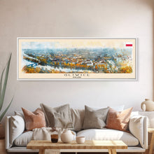 Carregar imagem no visualizador da galeria, Gliwice Poland Panoramic Travel Poster, Framed Canvas Print or Metal Wall Art, Travel Art, Home Decor, Panoramic Painting, Midcentury Art