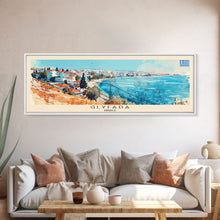 Carregar imagem no visualizador da galeria, Glyfada Greece Wall Art, Panoramic Travel Poster, Panoramic Framed Canvas Print, City Wall Art, Wall Hanging Home Decor, Travel Art