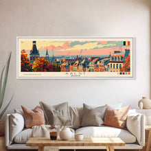 Carregar imagem no visualizador da galeria, Aalst Belgium Travel Print Wall Art, Panoramic City Art, Travel Art, Wall Decor, Vacation Gift, Framed Canvas Print Or Metal Art