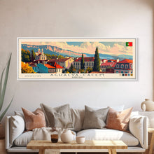 Carregar imagem no visualizador da galeria, Agualva Portugal Wall Art, Panoramic Travel Poster, Panoramic Framed Canvas Print, City Wall Art, Wall Hanging Home Decor, Travel Art