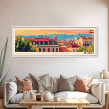 Carregar imagem no visualizador da galeria, Alcorcón Spain Panoramic Travel Poster, Framed Canvas Print or Metal Wall Art, Travel Art, Home Decor, Panoramic Painting, Midcentury Art