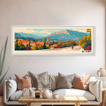 Load image into Gallery viewer, Almeria Spain Wall Art, Panoramic Travel Poster, Panoramic Framed Canvas Print, City Wall Art, Wall Hanging Home Decor, Travel Art