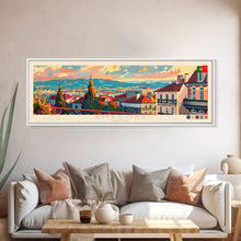 Load image into Gallery viewer, Amadora Portugal Travel Print Wall Art, Panoramic City Art, Travel Art, Wall Decor, Vacation Gift, Framed Canvas Print Or Metal Art