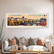 Load image into Gallery viewer, Angers France Wall Art, Panoramic Travel Poster, Panoramic Framed Canvas Print, City Wall Art, Wall Hanging Home Decor, Travel Art