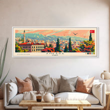 Load image into Gallery viewer, Ankara Turkey Travel Print Wall Art, Panoramic City Art, Travel Art, Wall Decor, Vacation Gift, Framed Canvas Print Or Metal Art