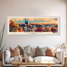 Load image into Gallery viewer, Apeldoorn Netherlands Travel Print Wall Art, Panoramic City Art, Travel Art, Wall Decor, Vacation Gift, Framed Canvas Print Or Metal Art
