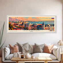 Load image into Gallery viewer, Astrakhan Russia Travel Print Wall Art, Panoramic City Art, Travel Art, Wall Decor, Vacation Gift, Framed Canvas Print Or Metal Art