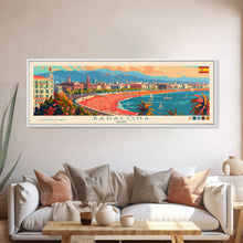Carregar imagem no visualizador da galeria, Badalona Spain Travel Print Wall Art, Panoramic City Art, Travel Art, Wall Decor, Vacation Gift, Framed Canvas Print Or Metal Art