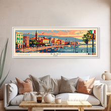 Load image into Gallery viewer, Bari Italy Travel Art, City Art, Framed Canvas Print or Metal Wall Art, Europe Travel Poster, Panoramic Wall Art, Extra Wide Wall Art