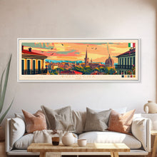 Carregar imagem no visualizador da galeria, Bologna Italy Wall Art, Panoramic Travel Poster, Panoramic Framed Canvas Print, City Wall Art, Wall Hanging Home Decor, Travel Art
