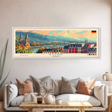 Load image into Gallery viewer, Bonn Germany Travel Print Wall Art, Panoramic City Art, Travel Art, Wall Decor, Vacation Gift, Framed Canvas Print Or Metal Art