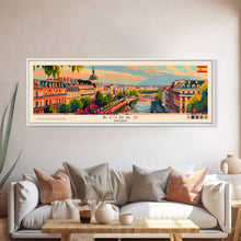 Load image into Gallery viewer, Borås Sweden Travel Art, City Art, Framed Canvas Print or Metal Wall Art, Europe Travel Poster, Panoramic Wall Art, Extra Wide Wall Art