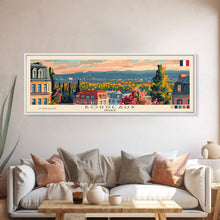 Load image into Gallery viewer, Bordeaux France Panoramic Travel Poster, Framed Canvas Print or Metal Wall Art, Travel Art, Home Decor, Panoramic Painting, Midcentury Art