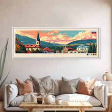 Load image into Gallery viewer, Bratsk Russia Travel Print Wall Art, Panoramic City Art, Travel Art, Wall Decor, Vacation Gift, Framed Canvas Print Or Metal Art