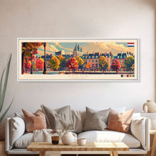 Load image into Gallery viewer, Breda Netherlands Panoramic Travel Poster, Framed Canvas Print or Metal Wall Art, Travel Art, Home Decor, Panoramic Painting, Midcentury Art