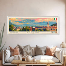 Load image into Gallery viewer, Brescia Italy Travel Print Wall Art, Panoramic City Art, Travel Art, Wall Decor, Vacation Gift, Framed Canvas Print Or Metal Art