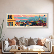 Load image into Gallery viewer, Brno CzechRepublic art Travel Print Wall Art, Panoramic City Art, Travel Art, Wall Decor, Vacation Gift, Framed Canvas Print Or Metal Art