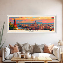 Carregar imagem no visualizador da galeria, Budapest Hungary Travel Art, City Art, Framed Canvas Print or Metal Wall Art, Europe Travel Poster, Panoramic Wall Art, Extra Wide Wall Art