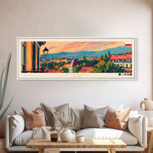 Carregar imagem no visualizador da galeria, Bytom Poland Panoramic Travel Poster, Framed Canvas Print or Metal Wall Art, Travel Art, Home Decor, Panoramic Painting, Midcentury Art