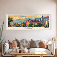 Carregar imagem no visualizador da galeria, Cardiff United Kingdom Travel Art, City Art, Framed Canvas Print or Metal Wall Art, Europe Travel Poster, Panoramic Wall Art, Extra Wide Wall Art