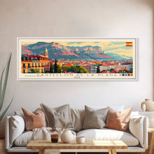 Cargar imagen en el visor de la galería, Castellon de la Plana Spain Wall Art, Panoramic Travel Poster, Panoramic Framed Canvas Print, City Wall Art, Wall Hanging Home Decor, Travel Art