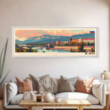 Cargar imagen en el visor de la galería, Cheboksary Russia Travel Art, City Art, Framed Canvas Print or Metal Wall Art, Europe Travel Poster, Panoramic Wall Art, Extra Wide Wall Art