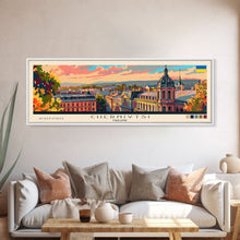 Cargar imagen en el visor de la galería, Chernihiv Ukraine Panoramic Travel Poster, Framed Canvas Print or Metal Wall Art, Travel Art, Home Decor, Panoramic Painting, Midcentury Art