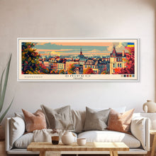 Load image into Gallery viewer, Dnipro Ukraine Wall Art, Panoramic Travel Poster, Panoramic Framed Canvas Print, City Wall Art, Wall Hanging Home Decor, Travel Art