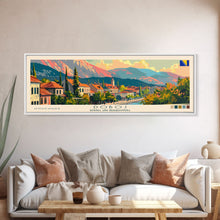 Load image into Gallery viewer, Doboj Bosnia Travel Print Wall Art, Panoramic City Art, Travel Art, Wall Decor, Vacation Gift, Framed Canvas Print Or Metal Art