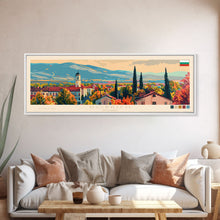 Load image into Gallery viewer, Dobrich Bulgaria Travel Art, City Art, Framed Canvas Print or Metal Wall Art, Europe Travel Poster, Panoramic Wall Art, Extra Wide Wall Art