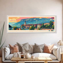 Load image into Gallery viewer, Drammen Norway Travel Print Wall Art, Panoramic City Art, Travel Art, Wall Decor, Vacation Gift, Framed Canvas Print Or Metal Art