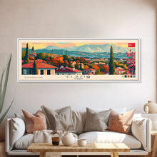 Load image into Gallery viewer, Elaz Turkey Wall Art, Panoramic Travel Poster, Panoramic Framed Canvas Print, City Wall Art, Wall Hanging Home Decor, Travel Art