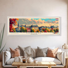 Load image into Gallery viewer, Enschede Netherlands Wall Art, Panoramic Travel Poster, Panoramic Framed Canvas Print, City Wall Art, Wall Hanging Home Decor, Travel Art