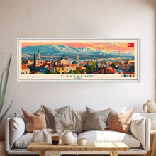 Load image into Gallery viewer, Eskisehir Turkey Panoramic Travel Poster, Framed Canvas Print or Metal Wall Art, Travel Art, Home Decor, Panoramic Painting, Midcentury Art