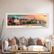 Load image into Gallery viewer, Gdansk Poland Travel Print Wall Art, Panoramic City Art, Travel Art, Wall Decor, Vacation Gift, Framed Canvas Print Or Metal Art