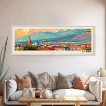 Carregar imagem no visualizador da galeria, Getafe Spain Panoramic Travel Poster, Framed Canvas Print or Metal Wall Art, Travel Art, Home Decor, Panoramic Painting, Midcentury Art
